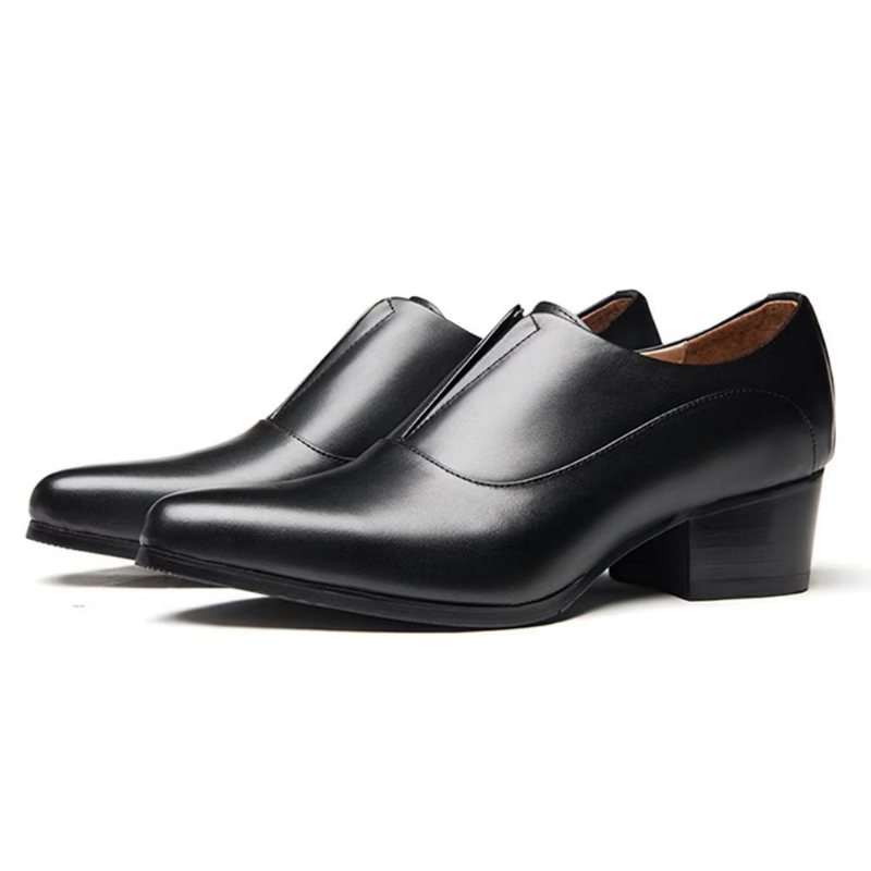 Ανδρικά Επίσημα Παπούτσια Με Ανάγλυφο Elegancelux Slip-on Φόρεμα - Μαύρο