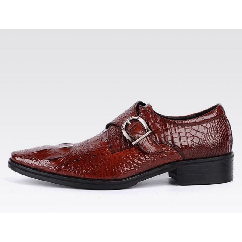 Ανδρικά Επίσημα Παπούτσια Με Μυτερά Brogue Slip-on - Κόκκινο