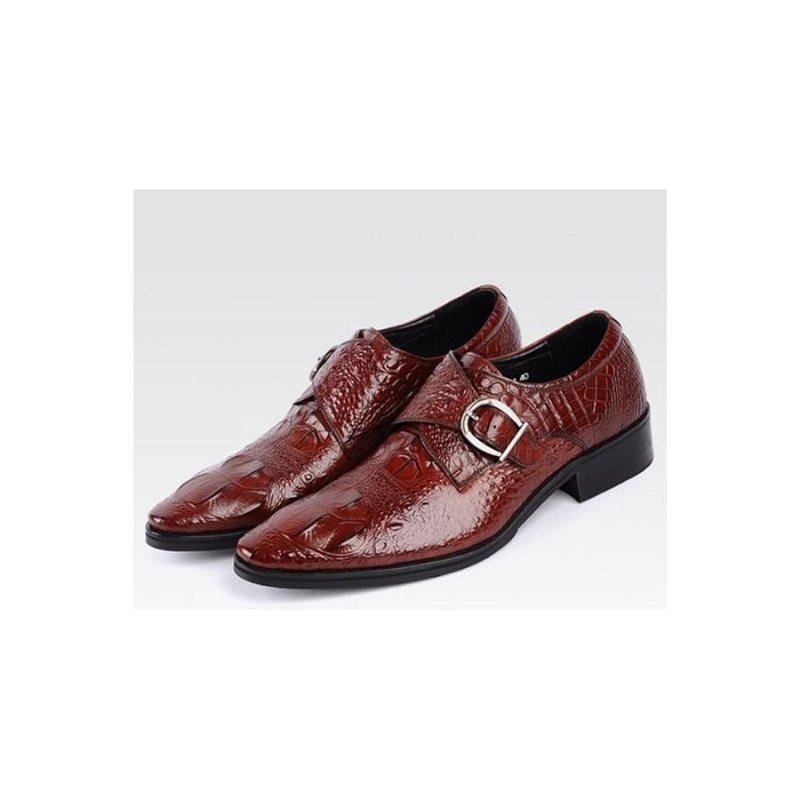 Ανδρικά Επίσημα Παπούτσια Με Μυτερά Brogue Slip-on - Κόκκινο