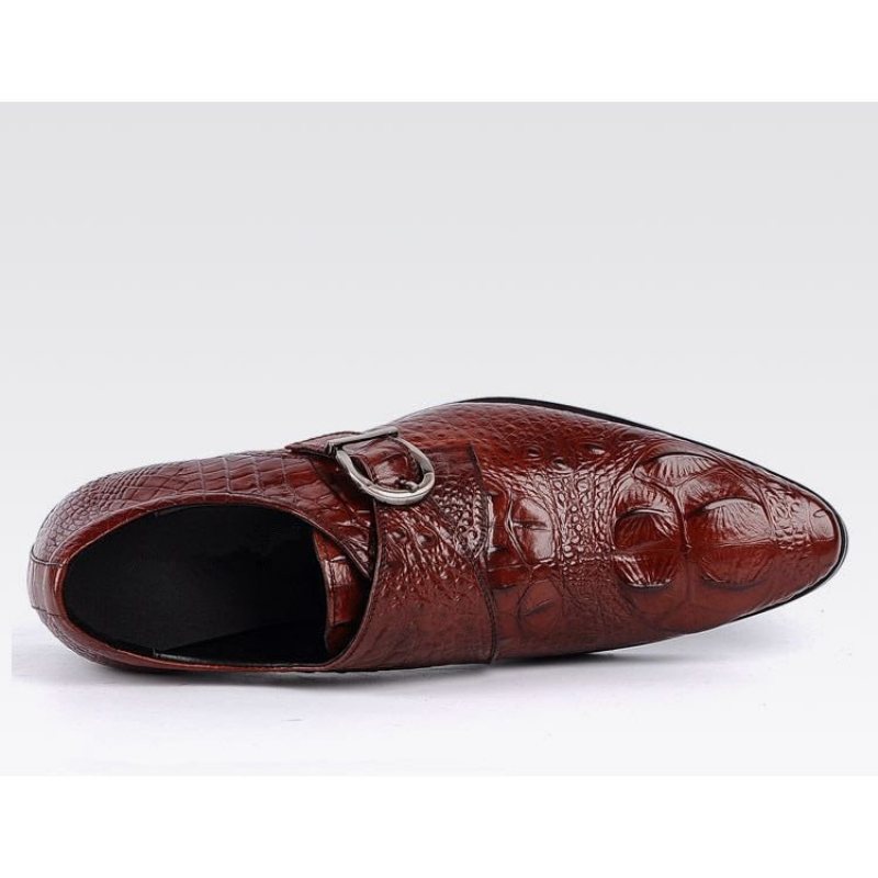 Ανδρικά Επίσημα Παπούτσια Με Μυτερά Brogue Slip-on - Κόκκινο