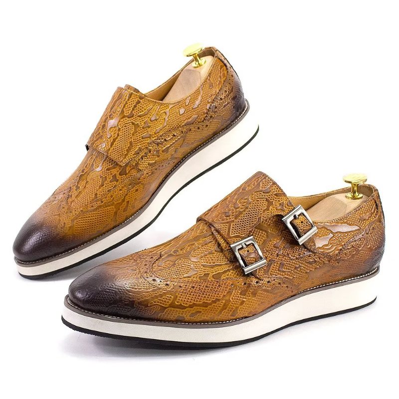 Ανδρικά Επίσημα Παπούτσια Πλούσιο Brogue Wedding Oxford - Καφέ