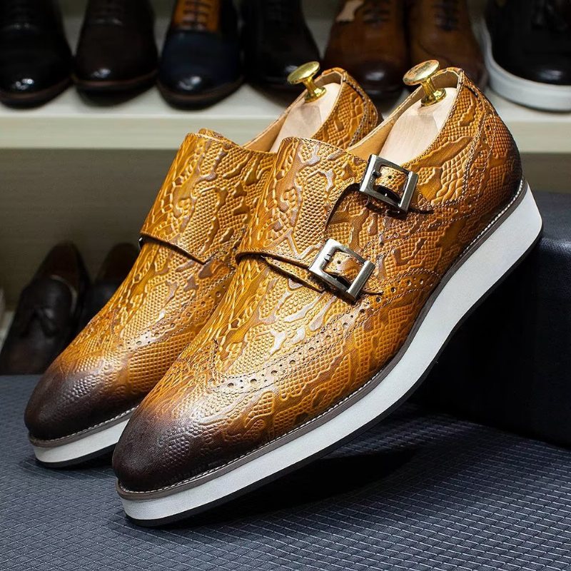 Ανδρικά Επίσημα Παπούτσια Πλούσιο Brogue Wedding Oxford - Καφέ