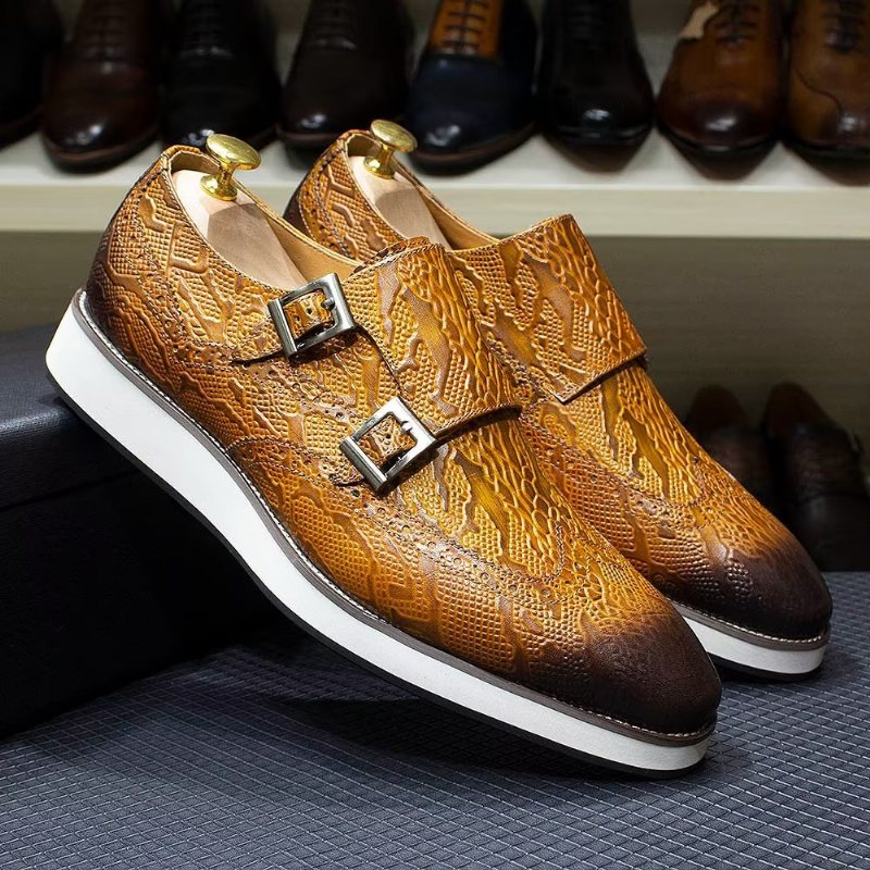 Ανδρικά Επίσημα Παπούτσια Πλούσιο Brogue Wedding Oxford - Καφέ