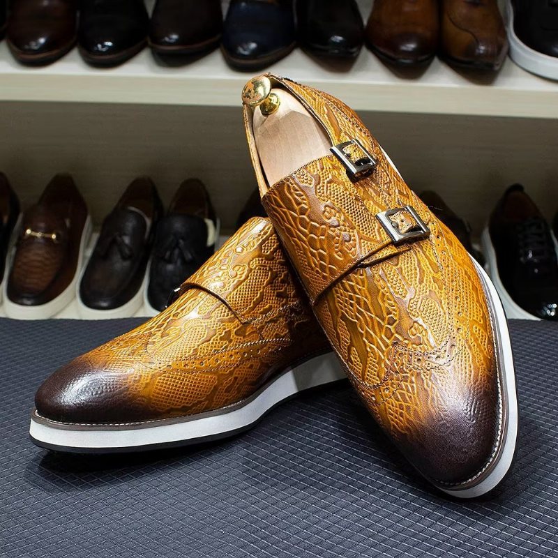 Ανδρικά Επίσημα Παπούτσια Πλούσιο Brogue Wedding Oxford - Καφέ