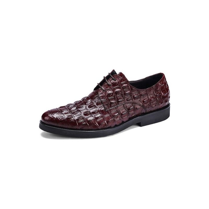 Ανδρικά Επίσημα Παπούτσια Πλούσιο Crocodile Leather Oxford Lace-up Casual - Κόκκινο