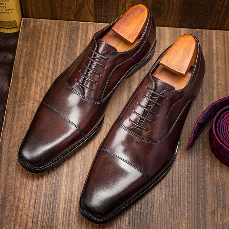 Ανδρικά Επίσημα Παπούτσια Πλούσιο Oxford Exotic Pattern Επίσημο Φόρεμα - Καφέ