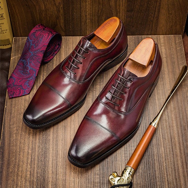 Ανδρικά Επίσημα Παπούτσια Πλούσιο Oxford Exotic Pattern Επίσημο Φόρεμα - Κόκκινο