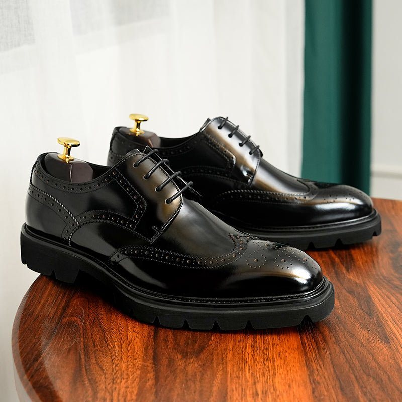 Ανδρικά Επίσημα Παπούτσια Πολυτέλεια Brogue Oxford Φόρεμα - Μαύρο 