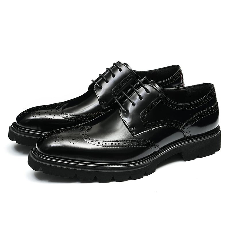 Ανδρικά Επίσημα Παπούτσια Πολυτέλεια Brogue Oxford Φόρεμα - Μαύρο 