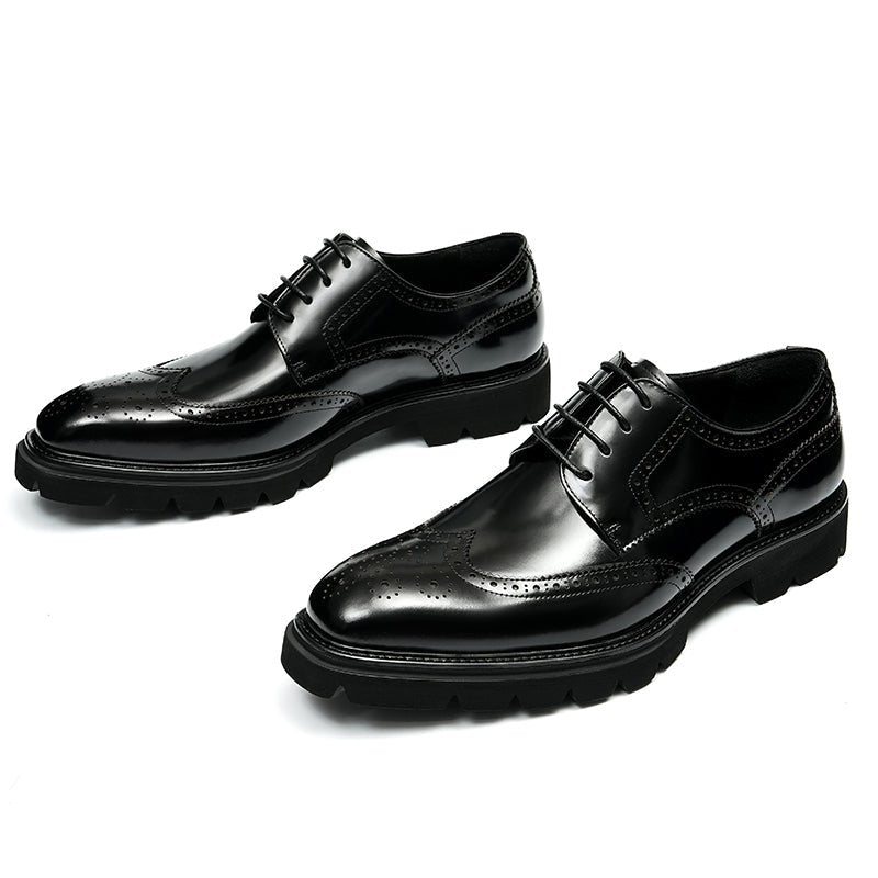 Ανδρικά Επίσημα Παπούτσια Πολυτέλεια Brogue Oxford Φόρεμα - Μαύρο 