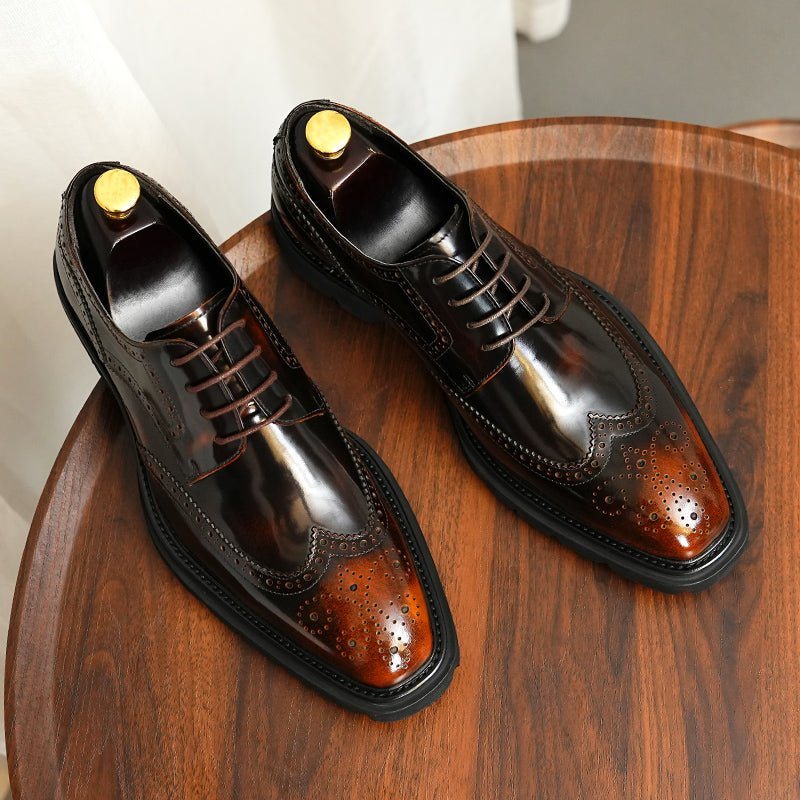 Ανδρικά Επίσημα Παπούτσια Πολυτέλεια Brogue Oxford Φόρεμα - Καφές