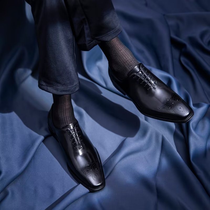 Ανδρικά Επίσημα Παπούτσια Πολυτέλεια Cow Leather Elegance Oxford - Μαύρο 