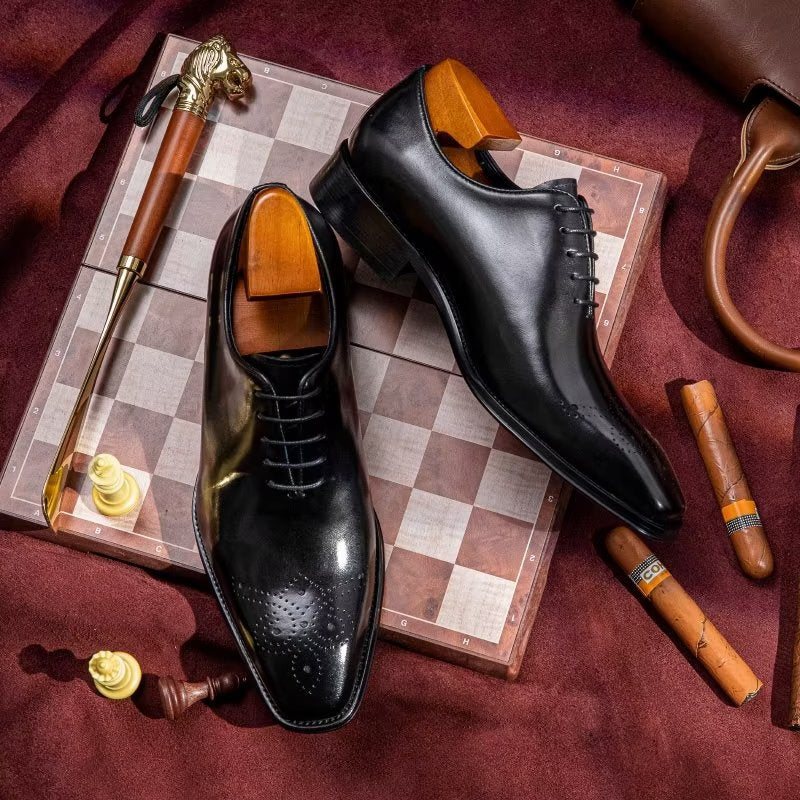 Ανδρικά Επίσημα Παπούτσια Πολυτέλεια Cow Leather Elegance Oxford - Μαύρο 