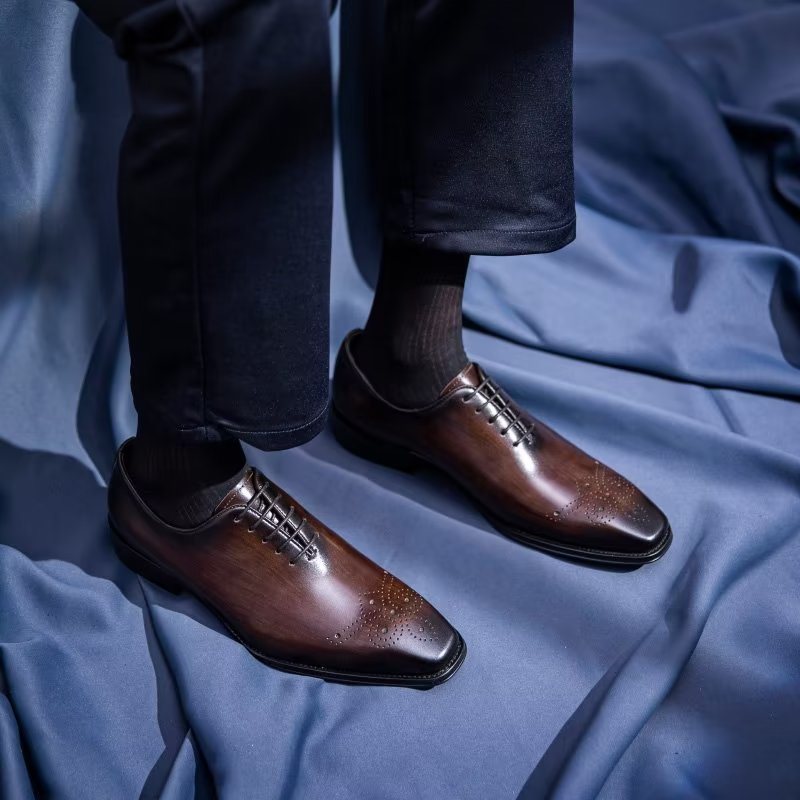 Ανδρικά Επίσημα Παπούτσια Πολυτέλεια Cow Leather Elegance Oxford - Καφές