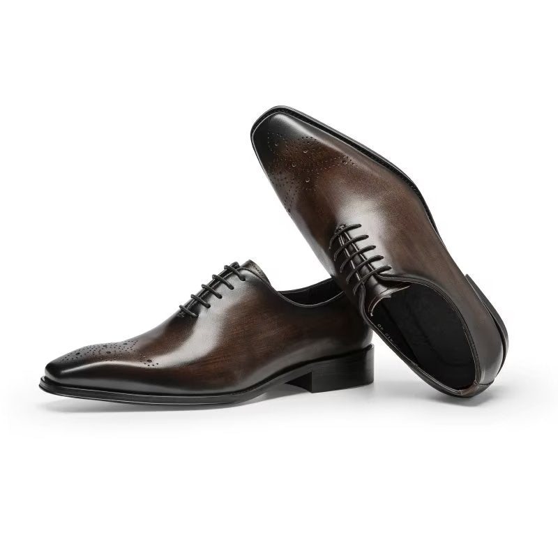 Ανδρικά Επίσημα Παπούτσια Πολυτέλεια Cow Leather Elegance Oxford - Καφές