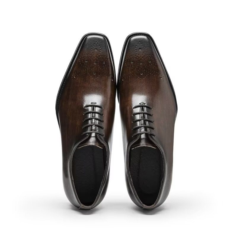 Ανδρικά Επίσημα Παπούτσια Πολυτέλεια Cow Leather Elegance Oxford - Καφές