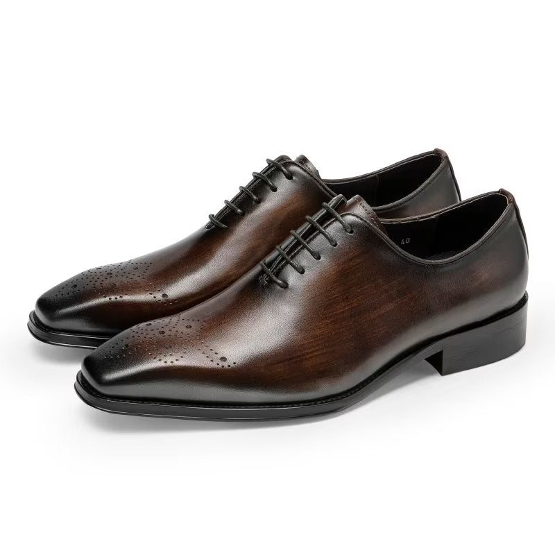 Ανδρικά Επίσημα Παπούτσια Πολυτέλεια Cow Leather Elegance Oxford - Καφές