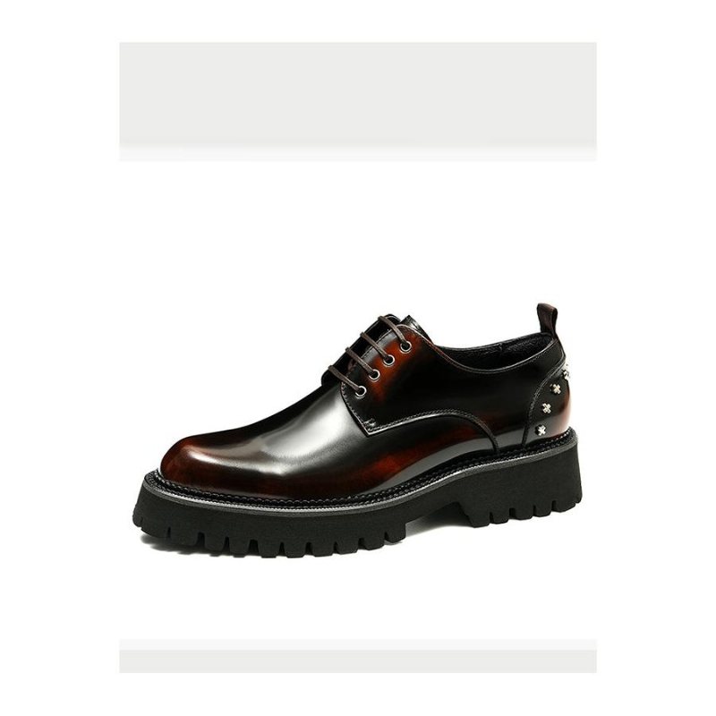 Ανδρικά Επίσημα Παπούτσια Πολυτέλεια Crocodile Leather Lace-up Oxford - Καφές