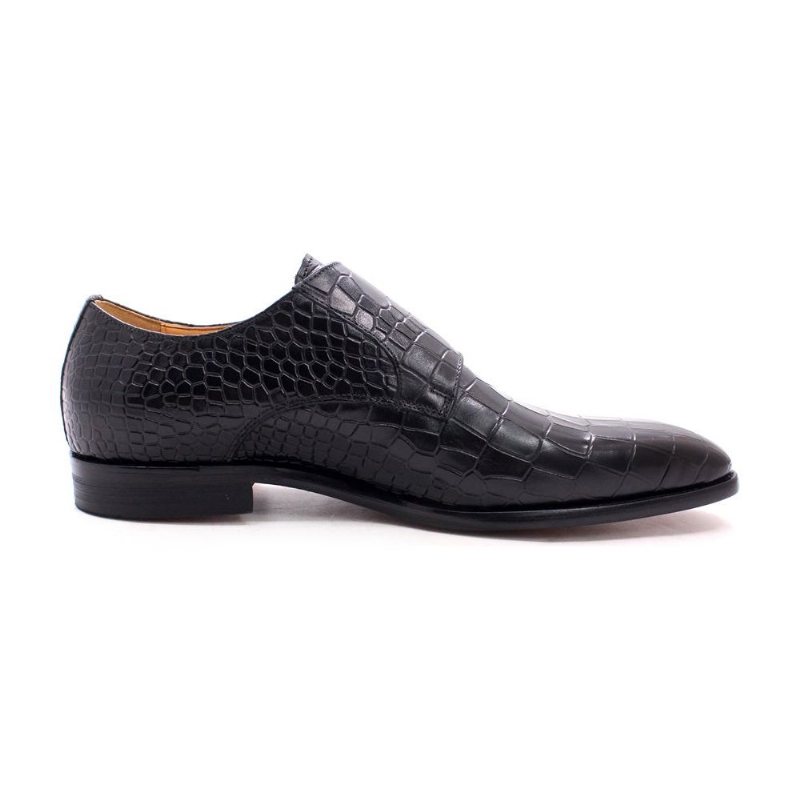 Ανδρικά Επίσημα Παπούτσια Πολυτέλεια Crocstride Square Toe Monk Strap - Μαύρο