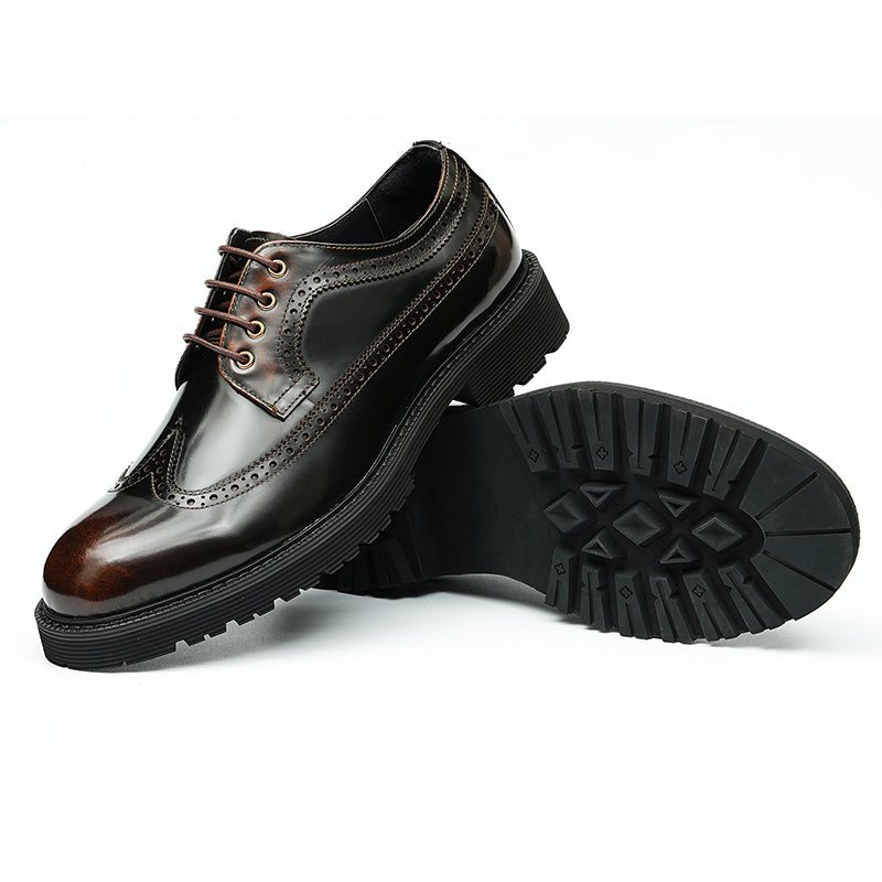 Ανδρικά Επίσημα Παπούτσια Πολυτέλεια Oxford Brogue Φόρεμα - Καφές