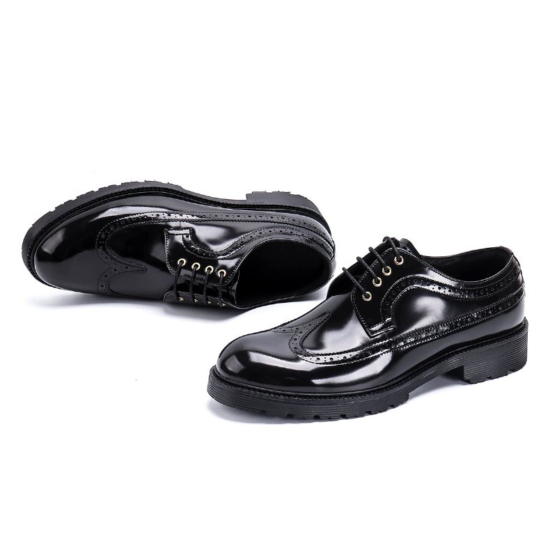 Ανδρικά Επίσημα Παπούτσια Πολυτέλεια Oxford Brogue Φόρεμα - Μαύρο 