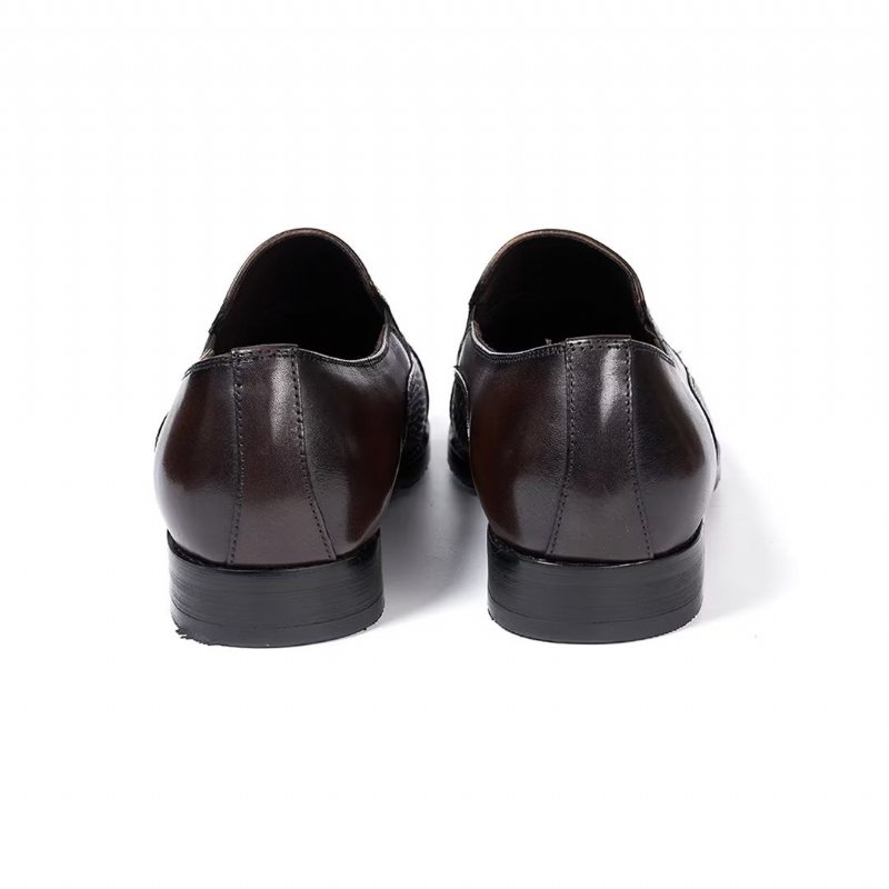 Ανδρικά Επίσημα Παπούτσια Πονηρεύω Slip-on Leather Elegance - Καφές