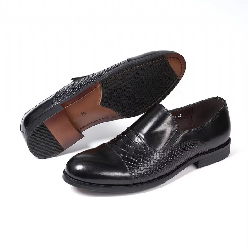 Ανδρικά Επίσημα Παπούτσια Πονηρεύω Slip-on Leather Elegance - Μαύρο 