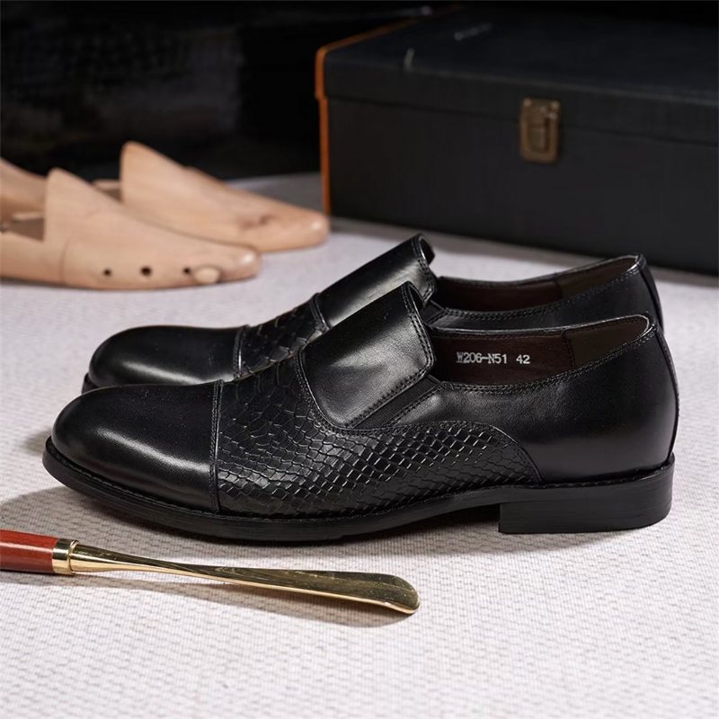 Ανδρικά Επίσημα Παπούτσια Πονηρεύω Slip-on Leather Elegance - Μαύρο 