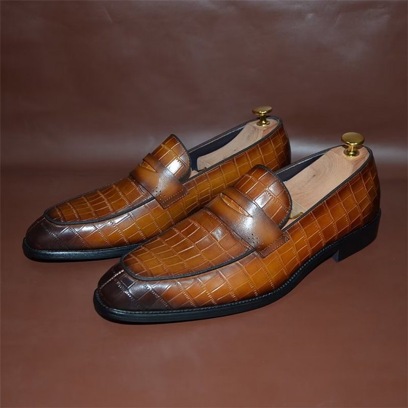 Ανδρικά Επίσημα Παπούτσια Σύγχρονα Slip-on Elegance Φόρεμα - Καφέ