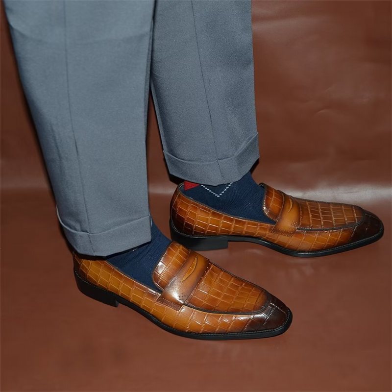 Ανδρικά Επίσημα Παπούτσια Σύγχρονα Slip-on Elegance Φόρεμα - Καφέ