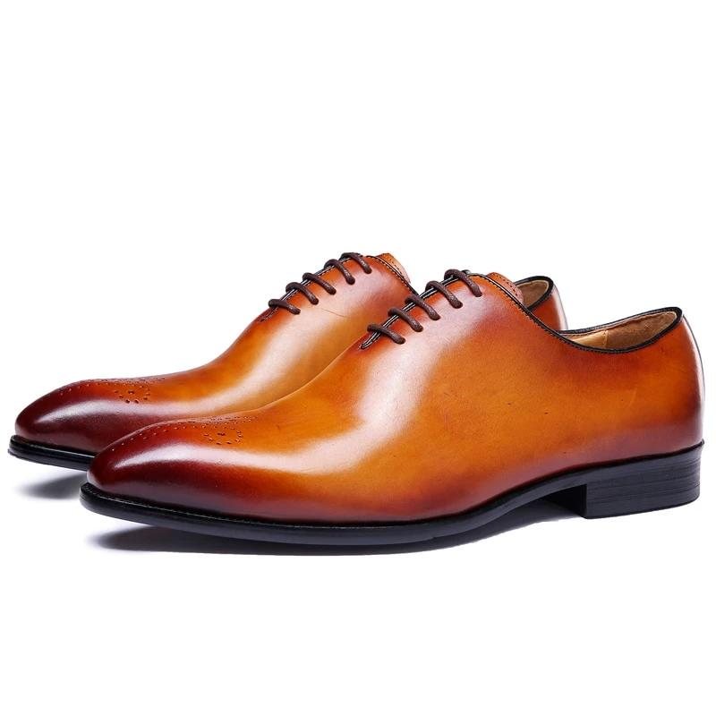 Ανδρικά Επίσημα Παπούτσια Φόρεμα Brogue Σε Στυλ Exotic Dot - Καφέ