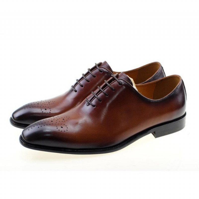 Ανδρικά Επίσημα Παπούτσια Φόρεμα Brogue Σε Στυλ Exotic Dot - Καφέ