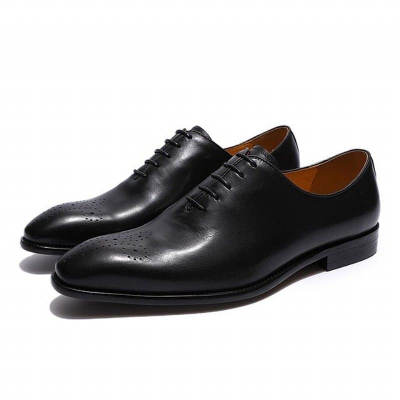 Ανδρικά Επίσημα Παπούτσια Φόρεμα Brogue Σε Στυλ Exotic Dot - Μαύρο