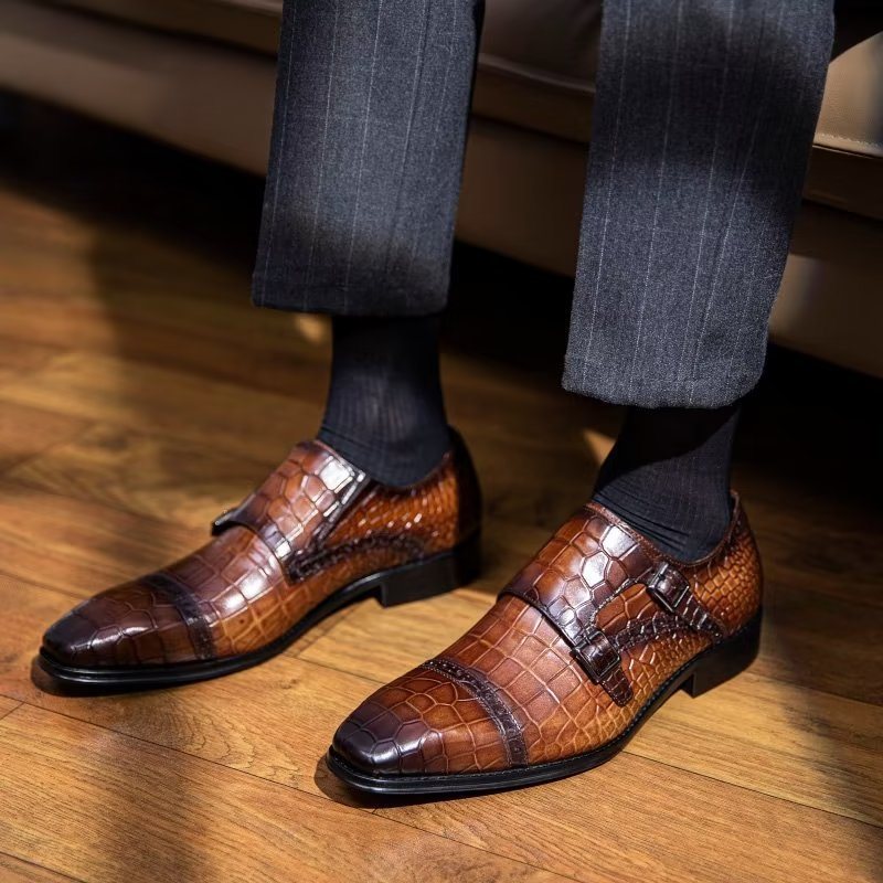 Ανδρικά Επίσημα Παπούτσια Φόρεμα Monkstraps - Καφές