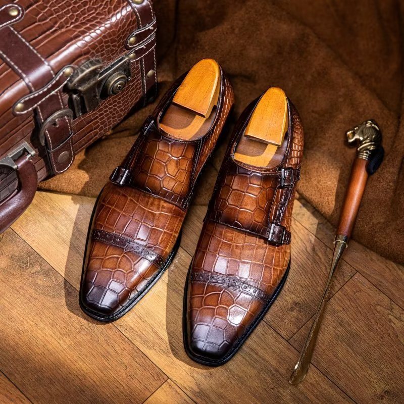 Ανδρικά Επίσημα Παπούτσια Φόρεμα Monkstraps - Καφές