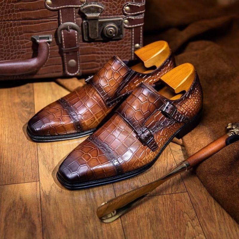 Ανδρικά Επίσημα Παπούτσια Φόρεμα Monkstraps - Καφές