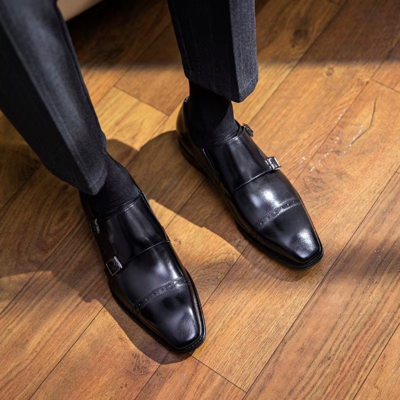 Ανδρικά Επίσημα Παπούτσια Φόρεμα Monkstraps - Μαύρο 