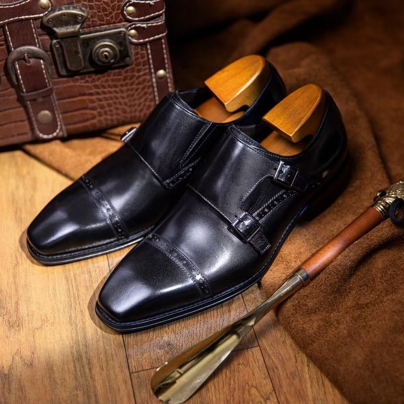 Ανδρικά Επίσημα Παπούτσια Φόρεμα Monkstraps - Μαύρο 