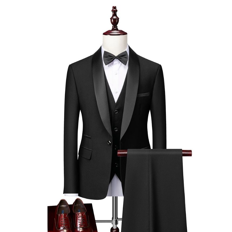 Ανδρικά Κοστούμια Exotic Tailored Suit Ensemble - Μαύρο 3Pc