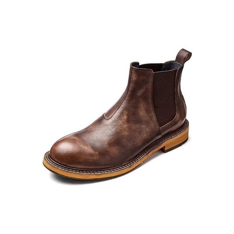 Ανδρικά Μποτάκια Ανάγλυφα Elegance Slip-on Ankle Boots - Καφές