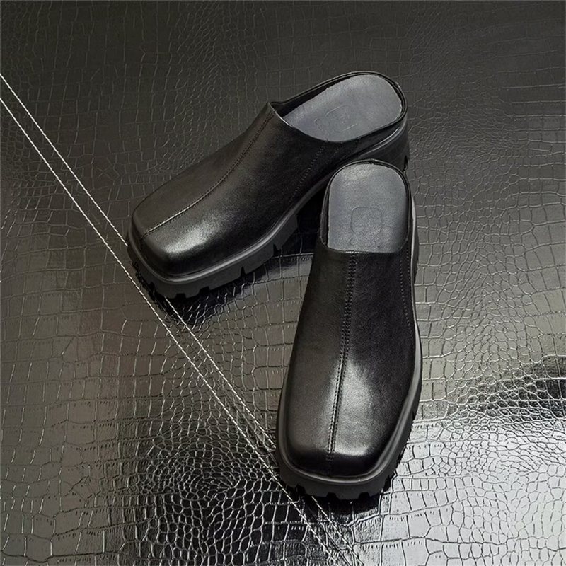 Ανδρικά Μποτάκια Δερμάτινα Slip-on Boots - Μαύρος