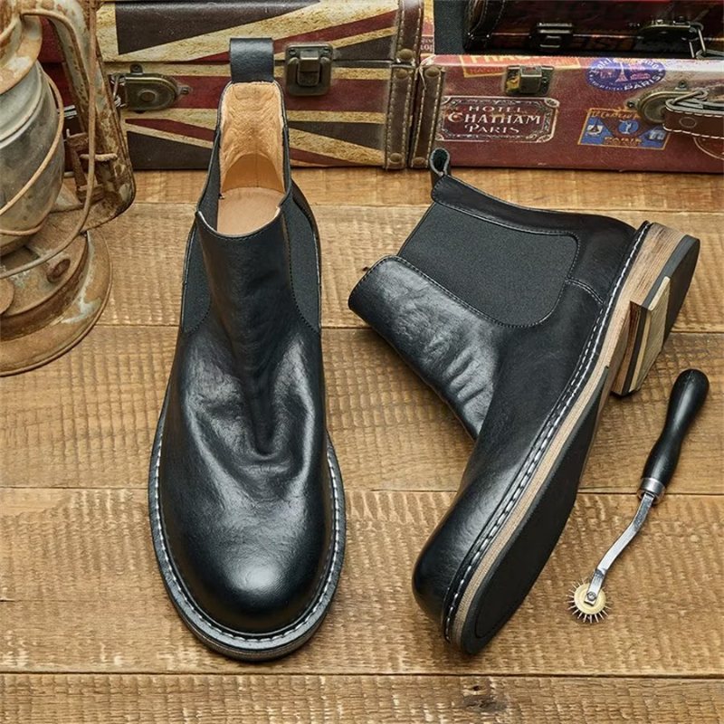 Ανδρικά Μποτάκια Κομψά Equine Slip On Ankle Booties - Μαύρο 