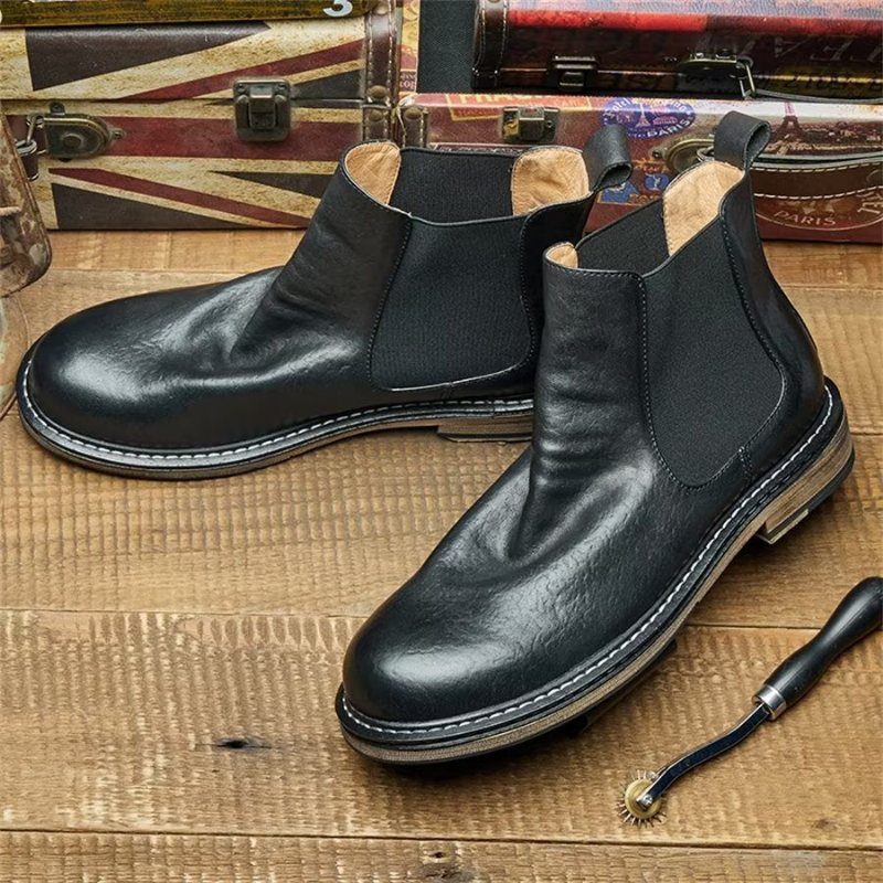 Ανδρικά Μποτάκια Κομψά Equine Slip On Ankle Booties - Μαύρο 