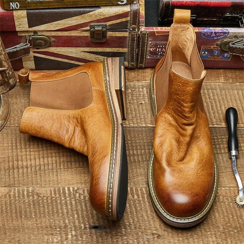 Ανδρικά Μποτάκια Κομψά Equine Slip On Ankle Booties - Καφές