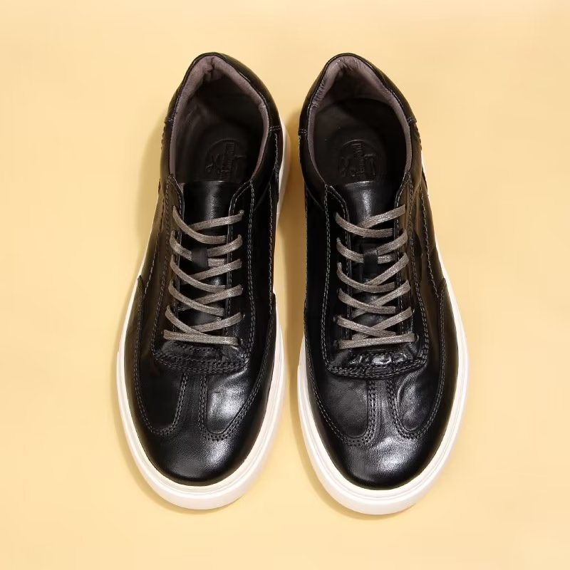 Ανδρικά Παπούτσια Casual Chic High Top Fashion Sneakers - Μαύρο