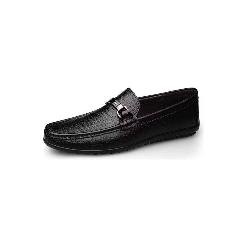 Ανδρικά Παπούτσια Casual Chic Pu Slip-on Μοκασίνια Με Μεταλλικό Στυλ - Μαύρο