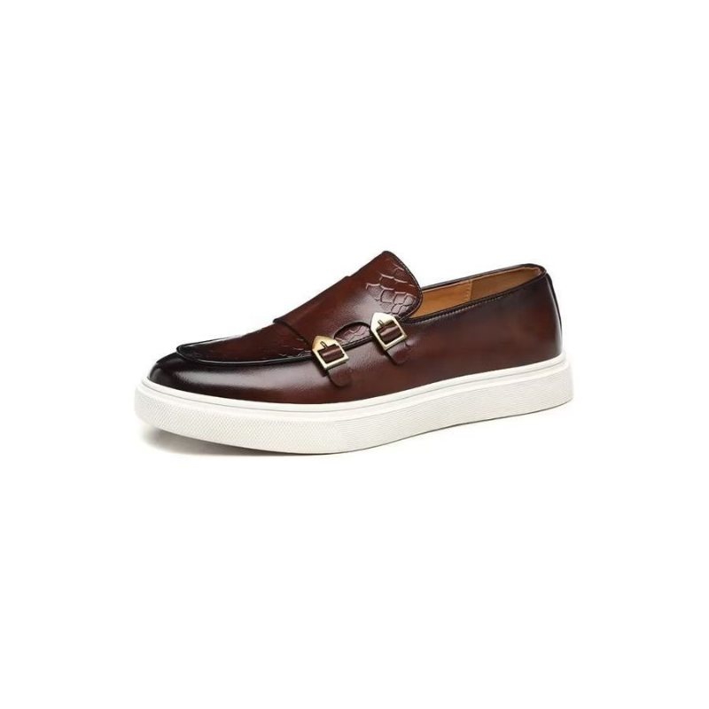 Ανδρικά Παπούτσια Casual Elegant Slip On Platform Sneakers - Καφέ