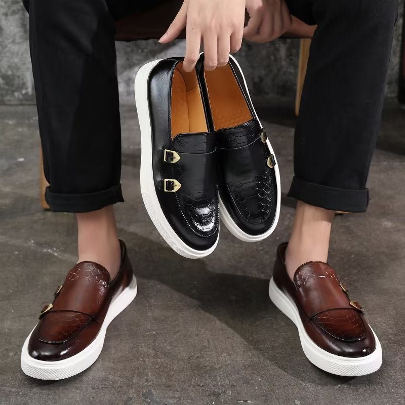 Ανδρικά Παπούτσια Casual Elegant Slip On Platform Sneakers - Καφέ