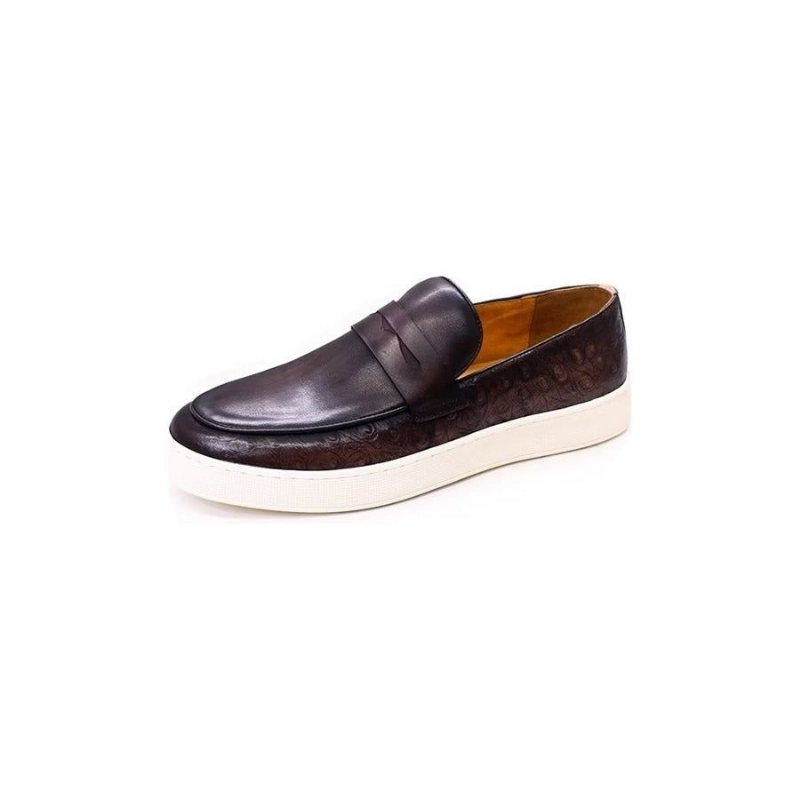 Ανδρικά Παπούτσια Casual Exotic Leather Chic Slip-on - Καφές