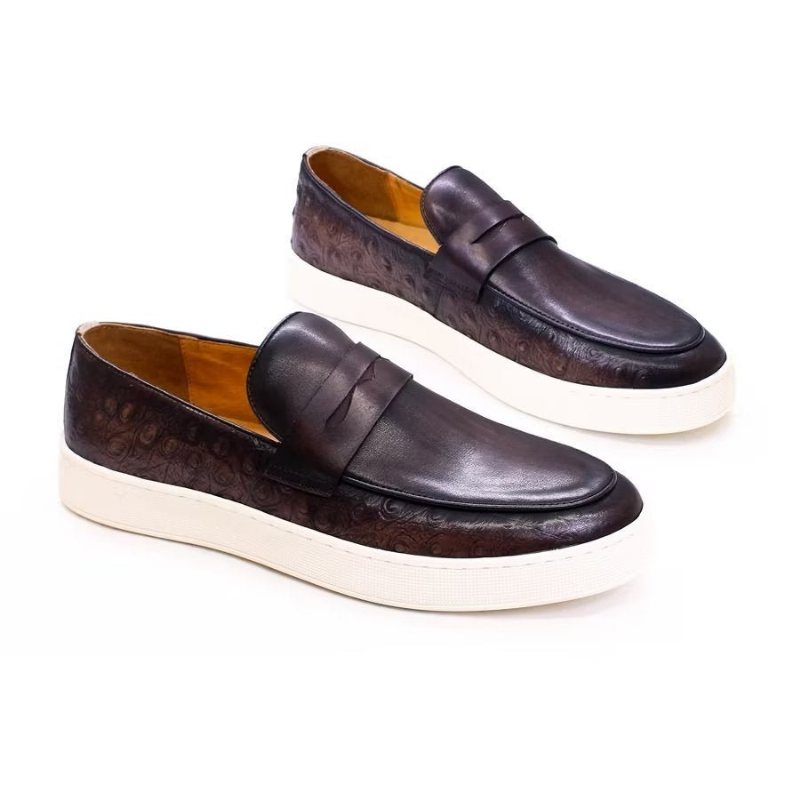 Ανδρικά Παπούτσια Casual Exotic Leather Chic Slip-on - Καφές